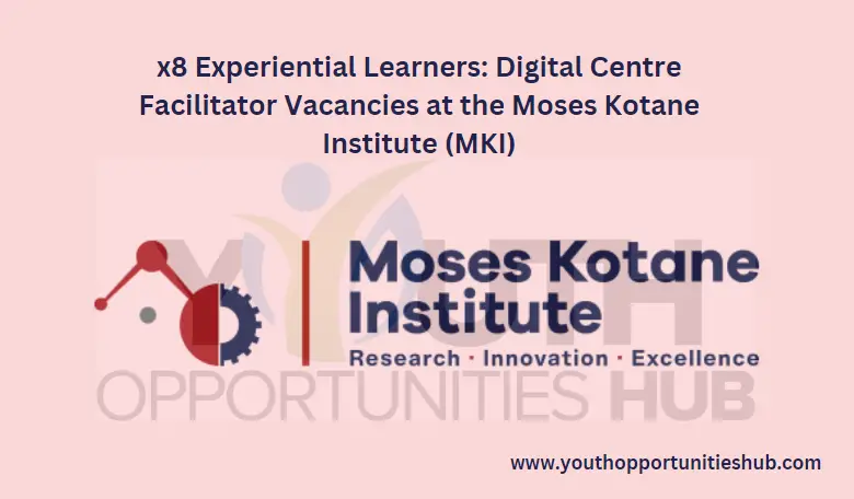x8 Experiential Learners: Digital Centre Facilitator Vacancies at the Moses Kotane Institute (MKI)