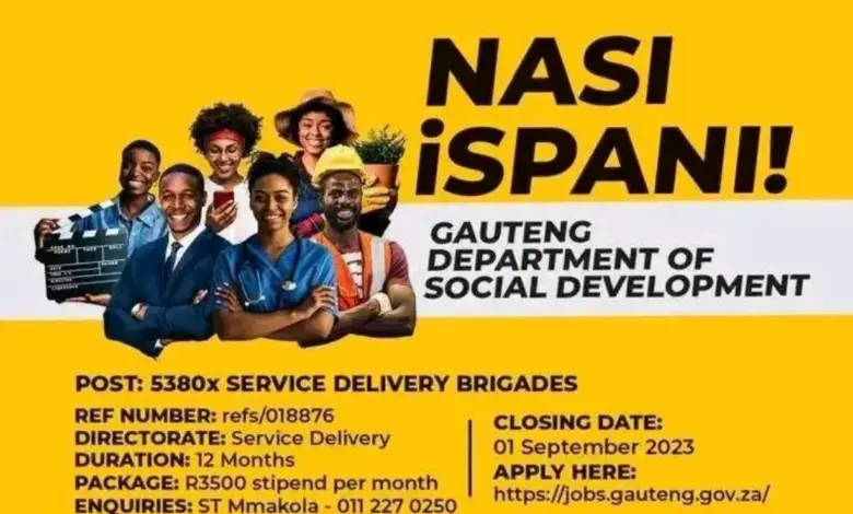 x5380 Service Delivery Brigades Vacancies for South Africans at the Gauteng Department of Social Development