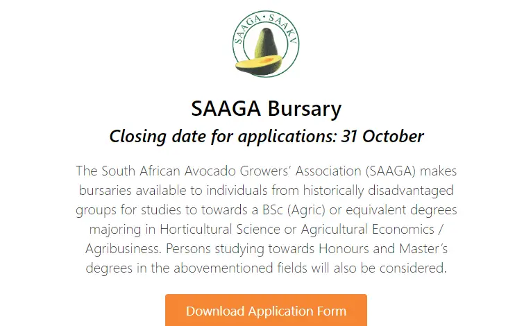 The South African Avocado Growers’ Association (SAAGA) Bursaries for Young South Africans