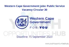 Photo of Western Cape Government jobs: Public Service Vacancy Circular 30