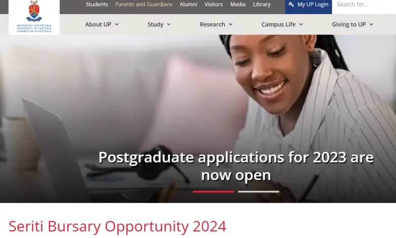 Seriti Bursary Opportunity 2024 for Young South Africans to study at the University of Pretoria