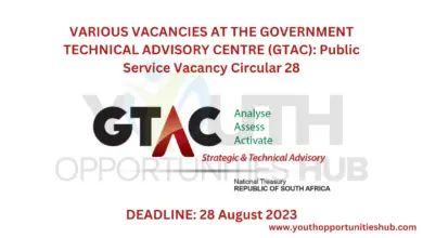 Photo of VARIOUS VACANCIES AT THE GOVERNMENT TECHNICAL ADVISORY CENTRE (GTAC): Public Service Vacancy Circular 28