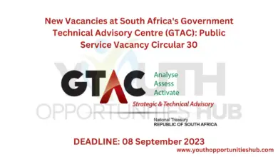 Photo of New Vacancies at South Africa’s Government Technical Advisory Centre (GTAC): Public Service Vacancy Circular 30