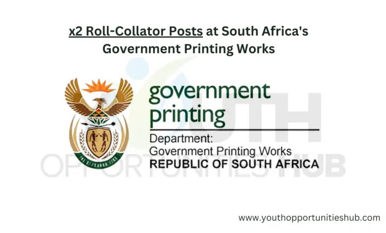 x2 Roll-Collator Posts at South Africa's Government Printing Works