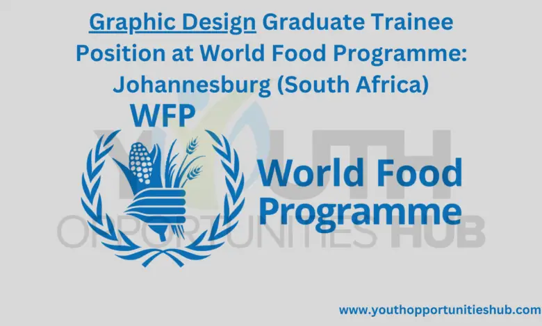Graphic Design Graduate Trainee Position at World Food Programme: Johannesburg (South Africa)