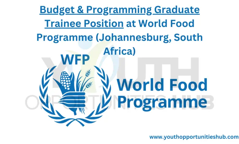 Budget & Programming Graduate Trainee Position at World Food Programme (Johannesburg, South Africa)