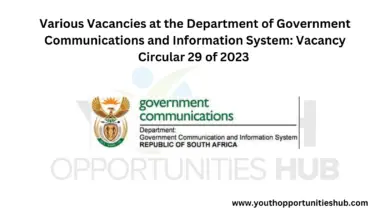 Photo of Various Vacancies at the Department of Government Communications and Information System: Vacancy Circular 29 of 2023