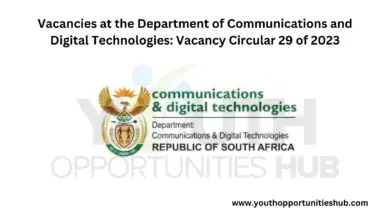 Photo of Vacancies at the Department of Communications and Digital Technologies: Vacancy Circular 29 of 2023