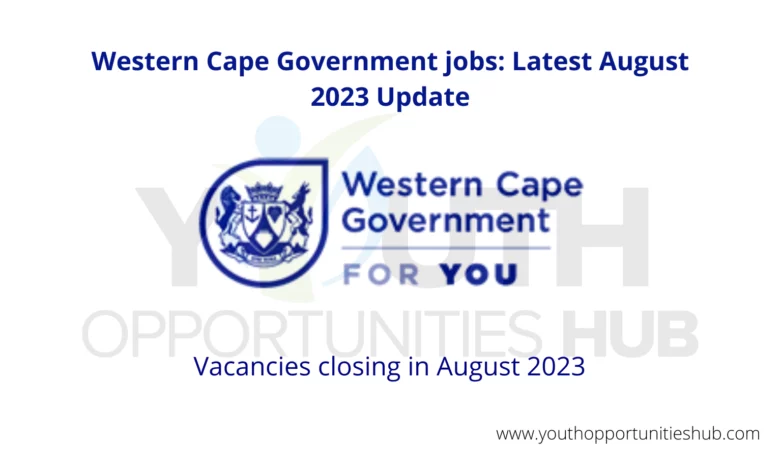 Western Cape Government jobs: Latest August 2023 Update