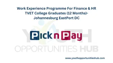Photo of Work Experience Programme For Finance & HR TVET College Graduates (12 Months)- Johannesburg EastPort DC