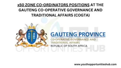 Photo of x50 ZONE CO-ORDINATORS POSITIONS AT THE GAUTENG CO-OPERATIVE GOVERNANCE AND TRADITIONAL AFFAIRS (COGTA)