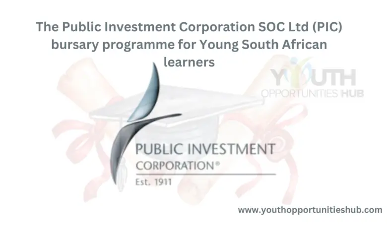 The Public Investment Corporation SOC Ltd (PIC) bursary programme for Young South African learners
