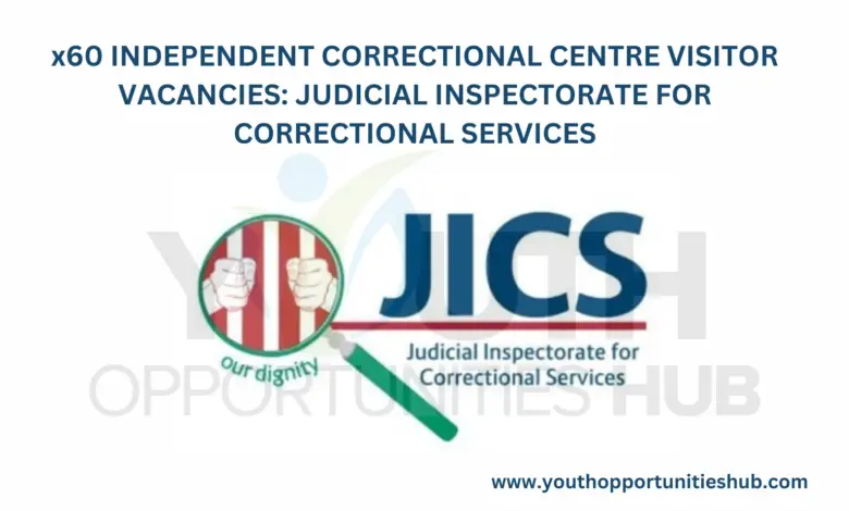 x60 INDEPENDENT CORRECTIONAL CENTRE VISITOR VACANCIES: JUDICIAL INSPECTORATE FOR CORRECTIONAL SERVICES
