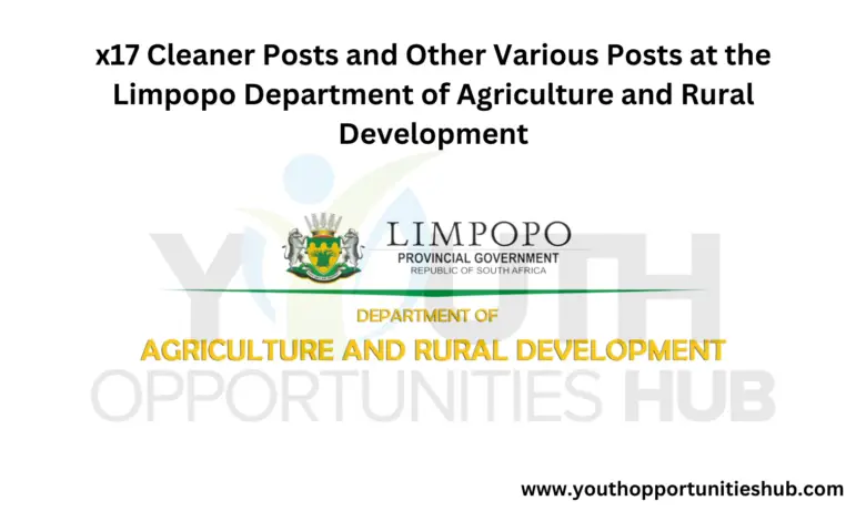 x17 Cleaner Posts and Other Various Posts at the Limpopo Department of Agriculture and Rural Development