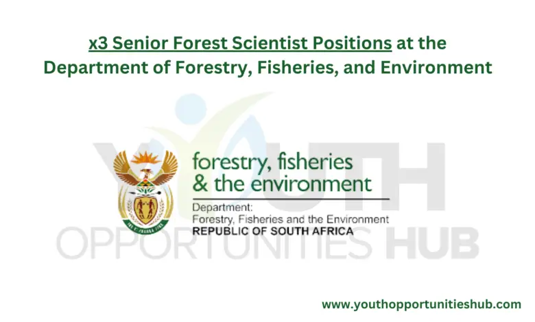 x3 Senior Forest Scientist Positions at the Department of Forestry, Fisheries, and Environment
