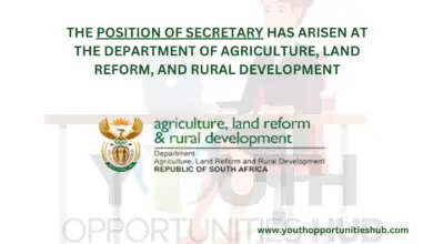 Photo of THE POSITION OF SECRETARY HAS ARISEN AT THE DEPARTMENT OF AGRICULTURE, LAND REFORM, AND RURAL DEVELOPMENT