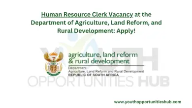Photo of Human Resource Clerk Vacancy at the Department of Agriculture, Land Reform, and Rural Development: Apply!