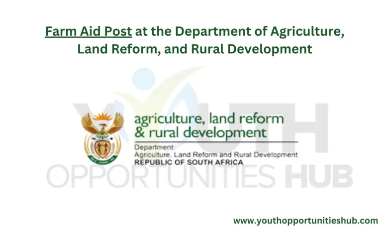Farm Aid Post at the Department of Agriculture, Land Reform, and Rural Development
