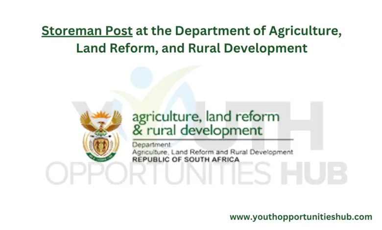 Storeman Post at the Department of Agriculture, Land Reform, and Rural Development