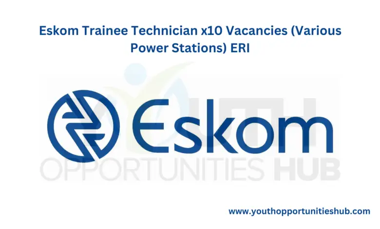 Eskom Trainee Technician x10 Vacancies (Various Power Stations) ERI