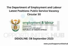 Photo of The Department of Employment and Labour Latest Positions: Public Service Vacancy Circular 30