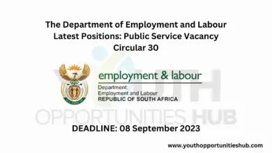 Photo of The Department of Employment and Labour Latest Positions: Public Service Vacancy Circular 30