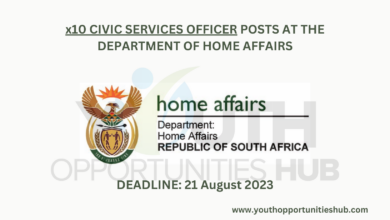 x10 CIVIC SERVICES OFFICER POSTS AT THE DEPARTMENT OF HOME AFFAIRS