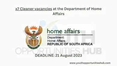 Photo of x7 CLEANER VACANCIES AT THE DEPARTMENT OF HOME AFFAIRS