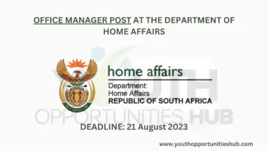 Photo of OFFICE MANAGER POST AT THE DEPARTMENT OF HOME AFFAIRS