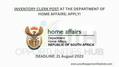 Photo of INVENTORY CLERK POST AT THE DEPARTMENT OF HOME AFFAIRS: APPLY!