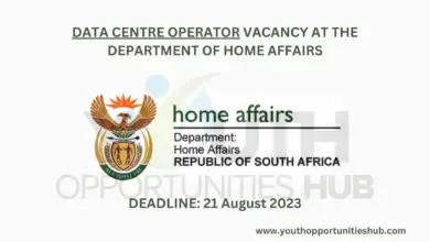 Photo of DATA CENTRE OPERATOR VACANCY AT THE DEPARTMENT OF HOME AFFAIRS