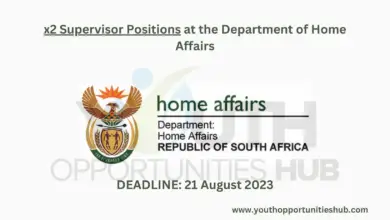 Photo of x2 SUPERVISOR POSITIONS AT THE DEPARTMENT OF HOME AFFAIRS: CIVIC SERVICES