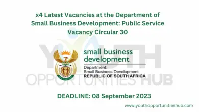 Photo of x4 Latest Vacancies at the Department of Small Business Development: Public Service Vacancy Circular 30