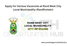 Photo of Apply for Various Vacancies at Rand West City Local Municipality (Randfontein)