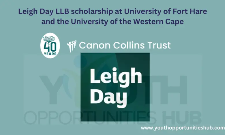 Leigh Day LLB scholarship at University of Fort Hare and the University of the Western Cape