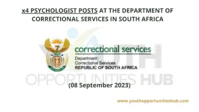 Photo of x4 PSYCHOLOGIST POSTS AT THE DEPARTMENT OF CORRECTIONAL SERVICES IN SOUTH AFRICA