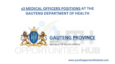 Photo of x3 MEDICAL OFFICERS POSITIONS AT THE GAUTENG DEPARTMENT OF HEALTH