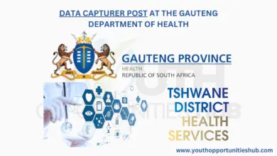 DATA CAPTURER POST AT THE GAUTENG DEPARTMENT OF HEALTH