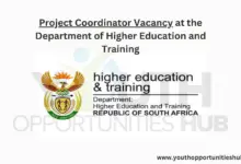 Photo of Project Coordinator Vacancy at the Department of Higher Education and Training