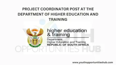 Photo of PROJECT COORDINATOR POST AT THE DEPARTMENT OF HIGHER EDUCATION AND TRAINING
