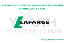 Photo of LAFARGE SOUTH AFRICA LEARNERSHIP PROGRAMME (MPUMALANGA & KZN)