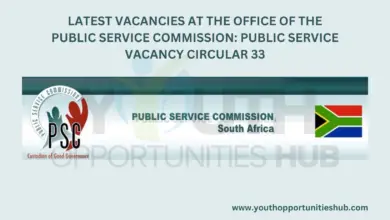 Photo of LATEST VACANCIES AT THE OFFICE OF THE PUBLIC SERVICE COMMISSION: PUBLIC SERVICE VACANCY CIRCULAR 33