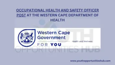 Photo of OCCUPATIONAL HEALTH AND SAFETY OFFICER POST AT THE WESTERN CAPE DEPARTMENT OF HEALTH