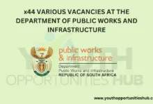 Photo of x44 VARIOUS VACANCIES AT THE DEPARTMENT OF PUBLIC WORKS AND INFRASTRUCTURE