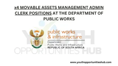 Photo of x4 MOVABLE ASSETS MANAGEMENT ADMIN CLERK POSITIONS AT THE DEPARTMENT OF PUBLIC WORKS