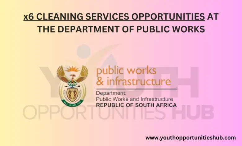 x6 CLEANING SERVICES OPPORTUNITIES AT THE DEPARTMENT OF PUBLIC WORKS