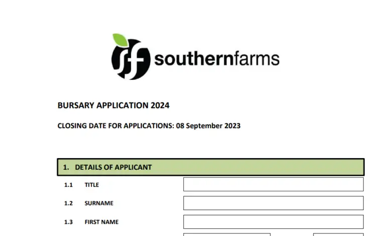 Southern Farms Bursary Application 2024 for Young South Africans