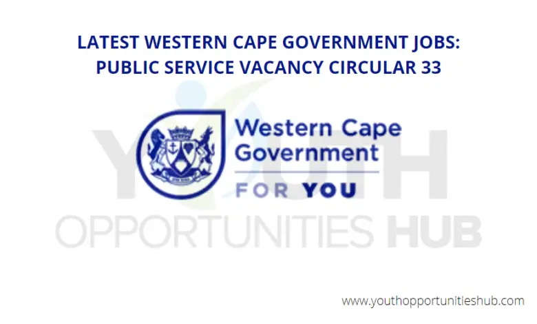 Latest Western Cape Government Jobs