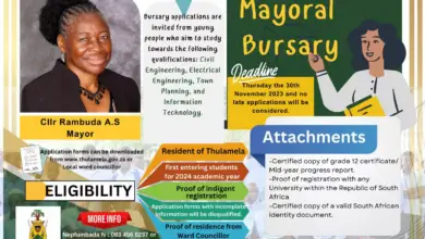 Photo of Thulamela Mayoral Bursary applications are now open (Certified copy of grade 12 Certificate required)