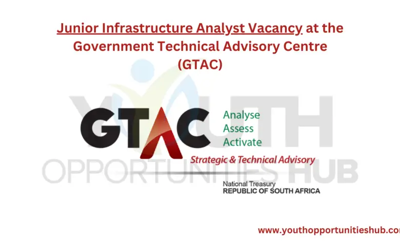 Junior Infrastructure Analyst Vacancy at the Government Technical Advisory Centre (GTAC)